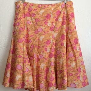 Gap pretty apricot and pink floral fit & flare